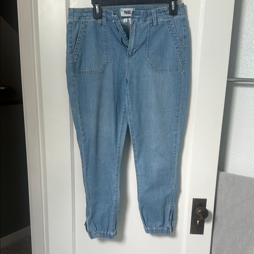 PAIGE  mayslie jogger Light Blue Women's Jeans
